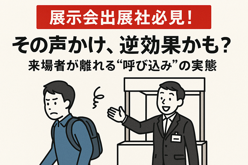 【展示会出展社必見！】その声かけ、逆効果かも？」来場者が離れる“呼び込み”の実態